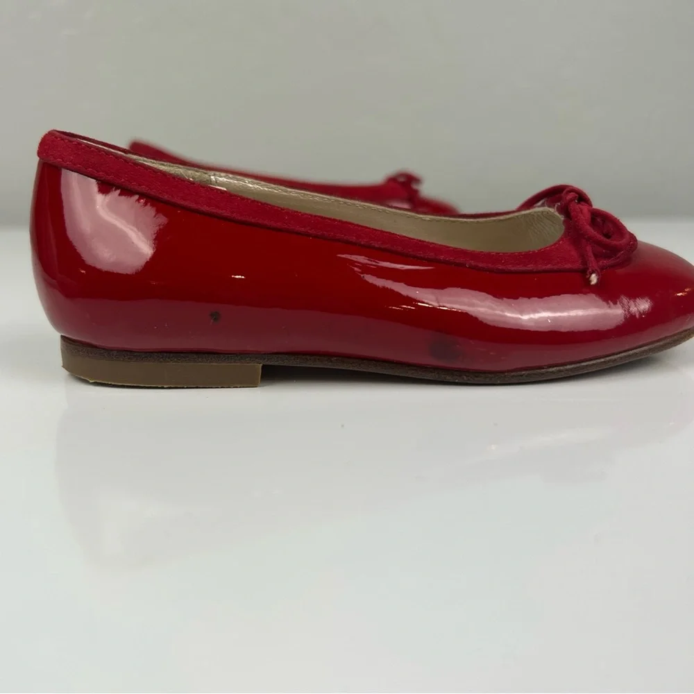 Dior red ballerina flats with bow tops size 25